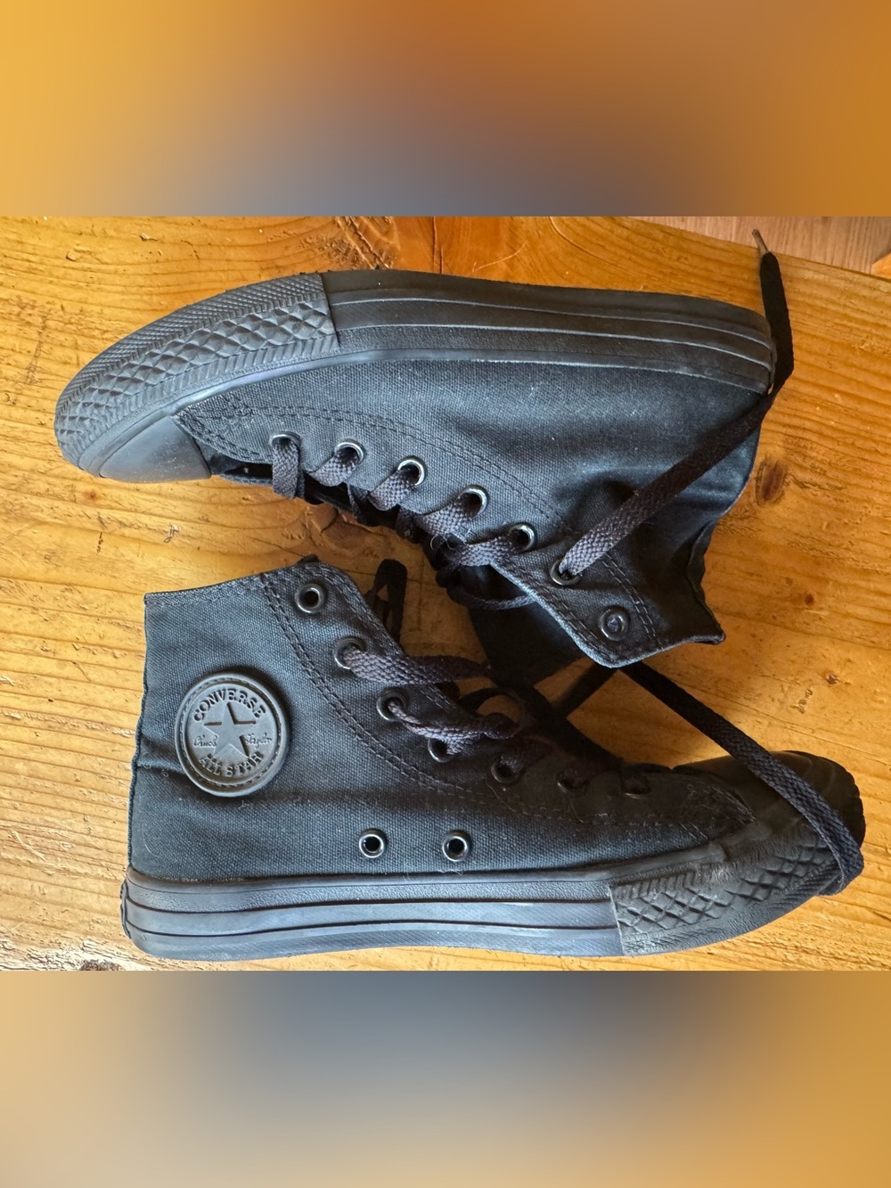 Converse Kids Size 3 All Star High Top Sneakers - Black